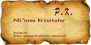 Pénzes Krisztofer névjegykártya